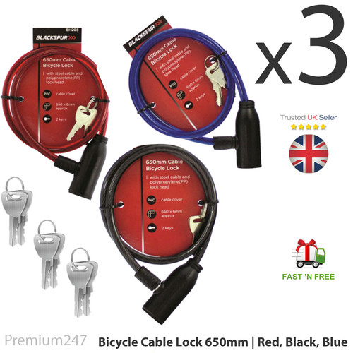 Bike lock cable keys 650mm - cable,