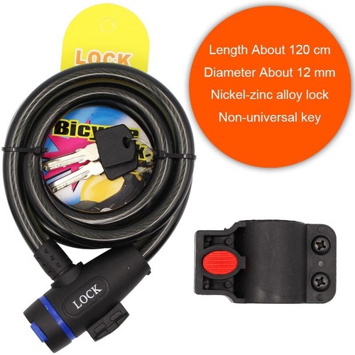 Bike lock cable with - lock, keys