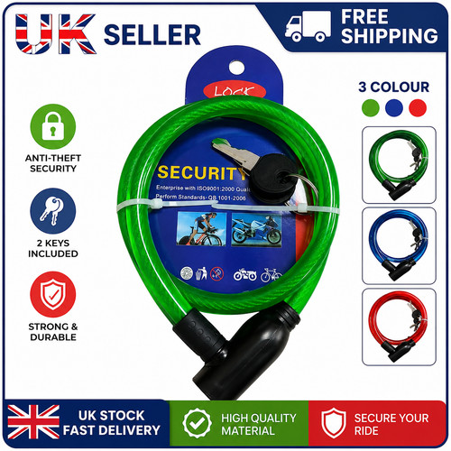 Bike lock cable with keys - bike,